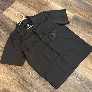 Gray Harley Davidson, short sleeve button-down shirt